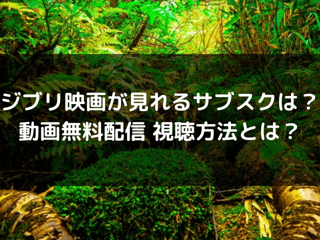 ジブリ映画のサブスクどれ 動画無料配信視聴方法は 自由気ままに