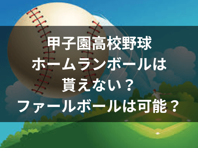 甲子園、高校野球、ホームランボール